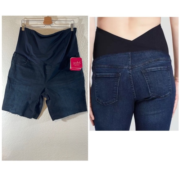 Isabel Maternity by Ingrid & Isabel Pants - ISABEL MATERNITY Bermuda Over Belly Midi Maternity Jean Shorts Size 16 NEW